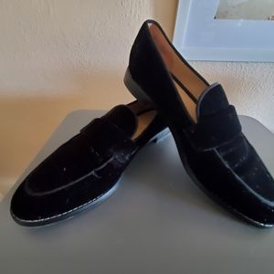Size 7 pair of black velvet Franco Sarto loafers.